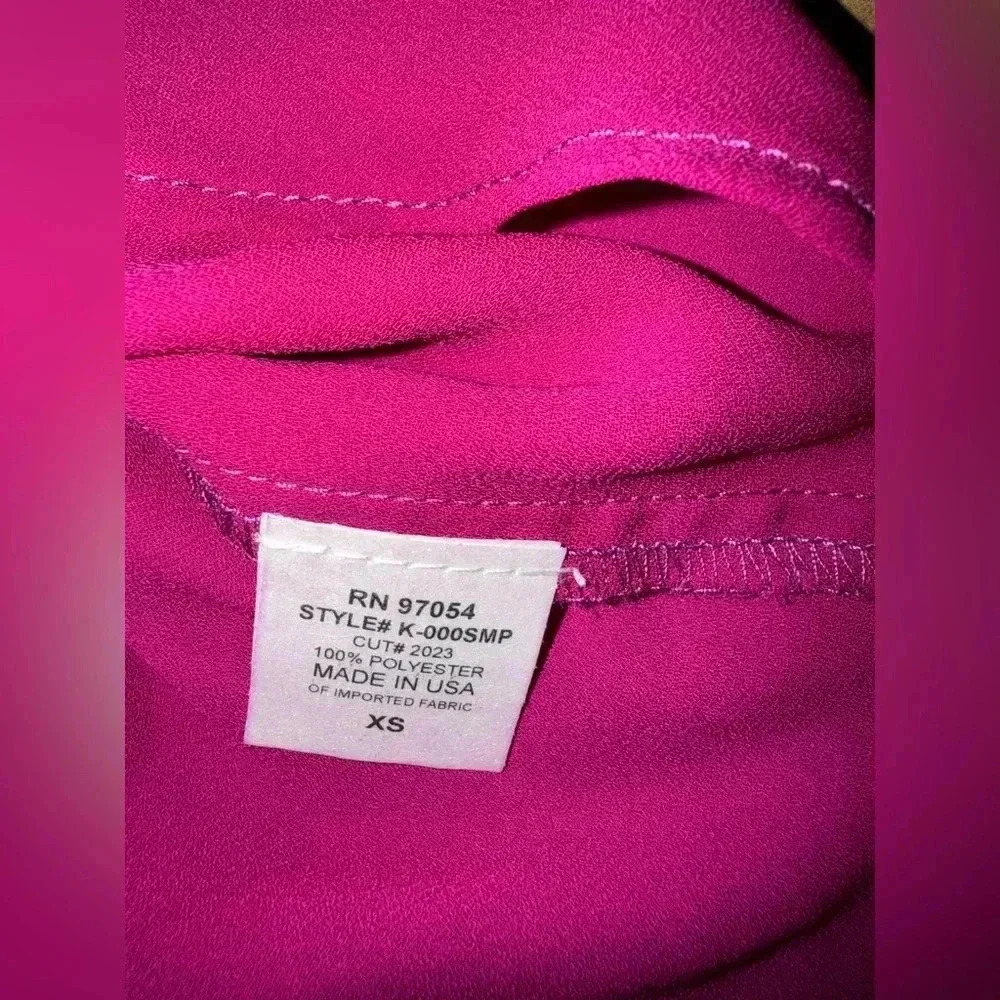 NWT REVOLVE Krisa Pink Tie Front Blouse Women’s Size XS 100% Polyester - Picture 8 of 10